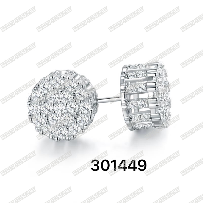 925 sterling silver stud earrings with cubic zircon 301449-