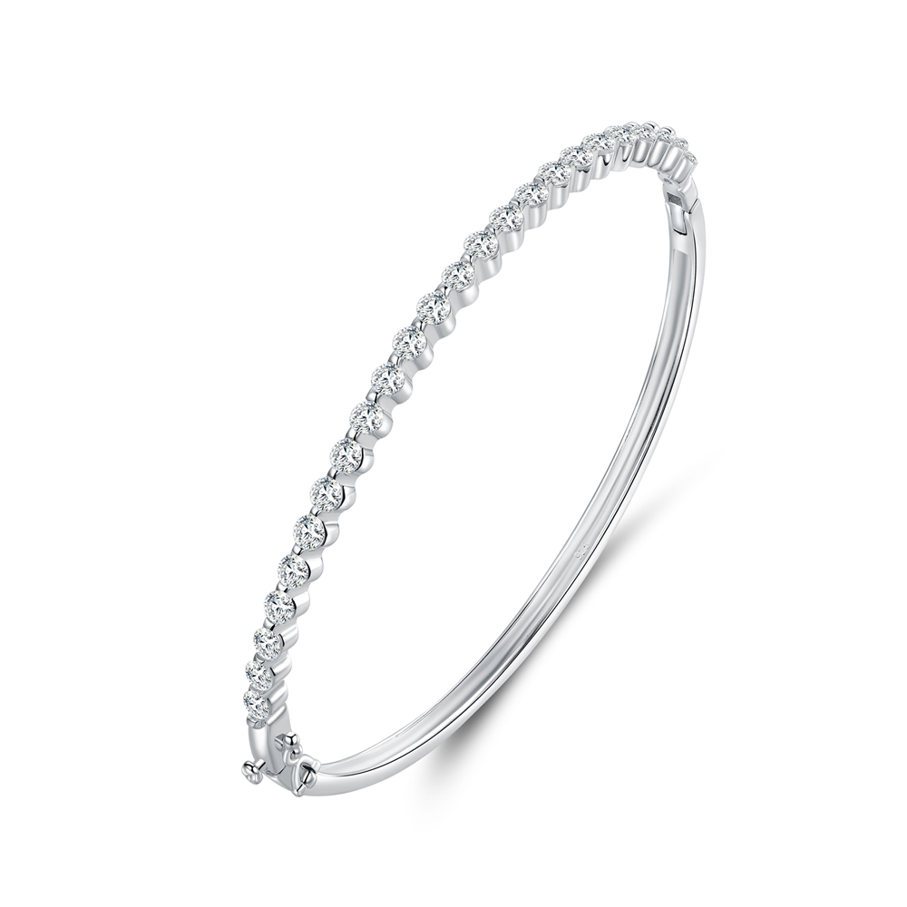 925 sterling silver Classical Bangle with Cubic Zircon 51358