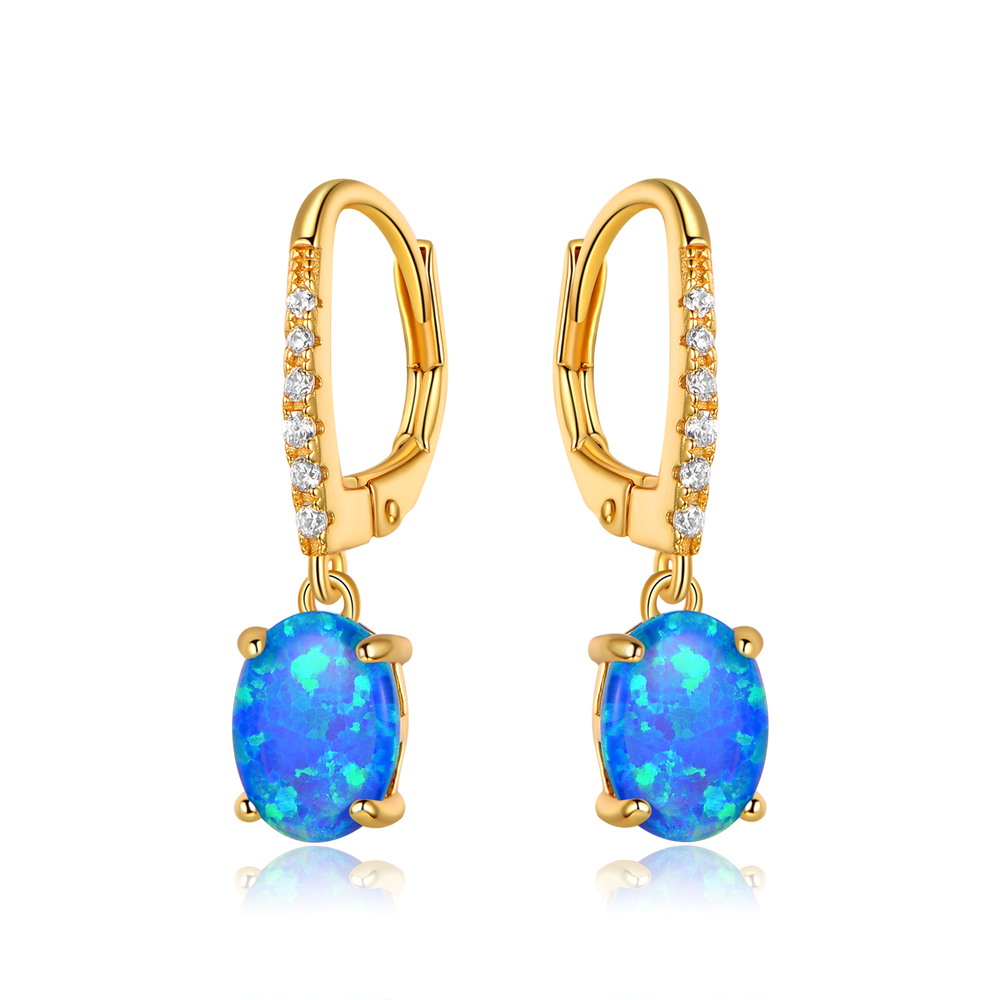 Opal Stud Earrings with 18K Gold Plating 301298