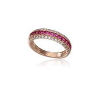 Sterling Silver Emerald Cut Ruby Ring Kirin Jewelry 104555