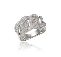 Classical Silver Ring with Cubic Zircon Rhodium Plated Kirin Jewelry 102429