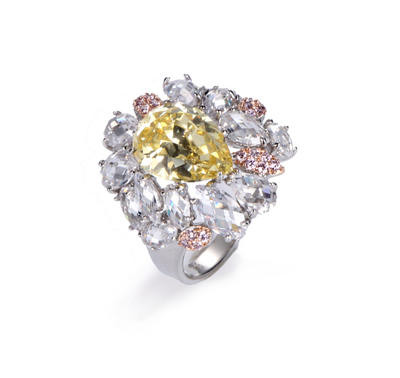 Luxury Big CZ Stone ring for women 925 sterling silver Kirin Jewelry 100261