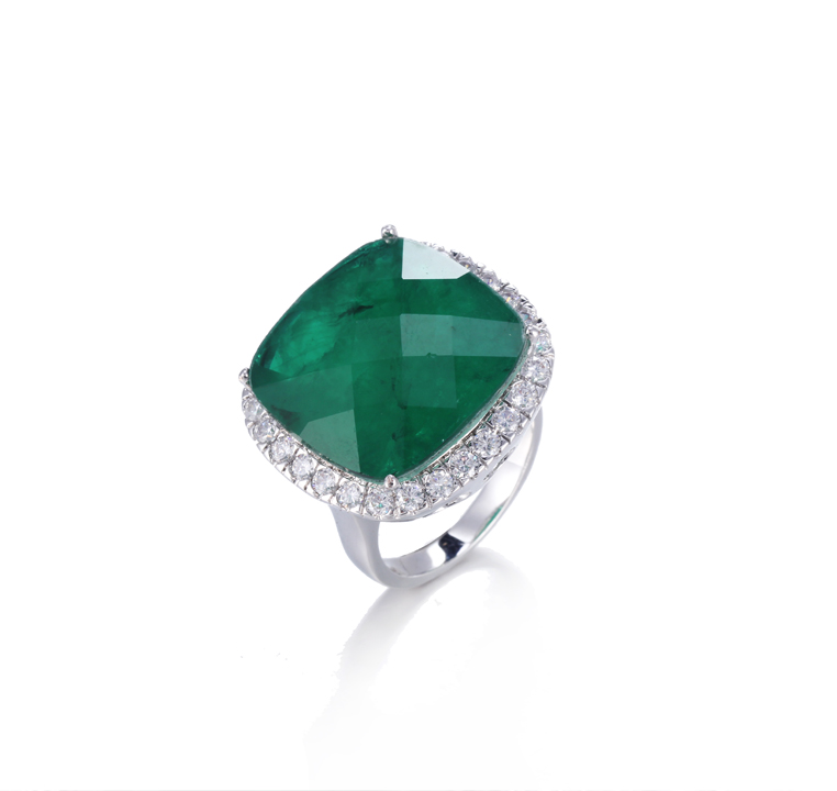 big stone Emerald color fashion jewelry ring for women Kirin Jewewlry 14896