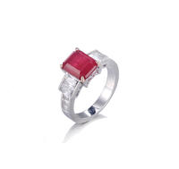 Genuine 925 Sterling Silver Ring July Birthstone Women Kirin Jewelry 102368