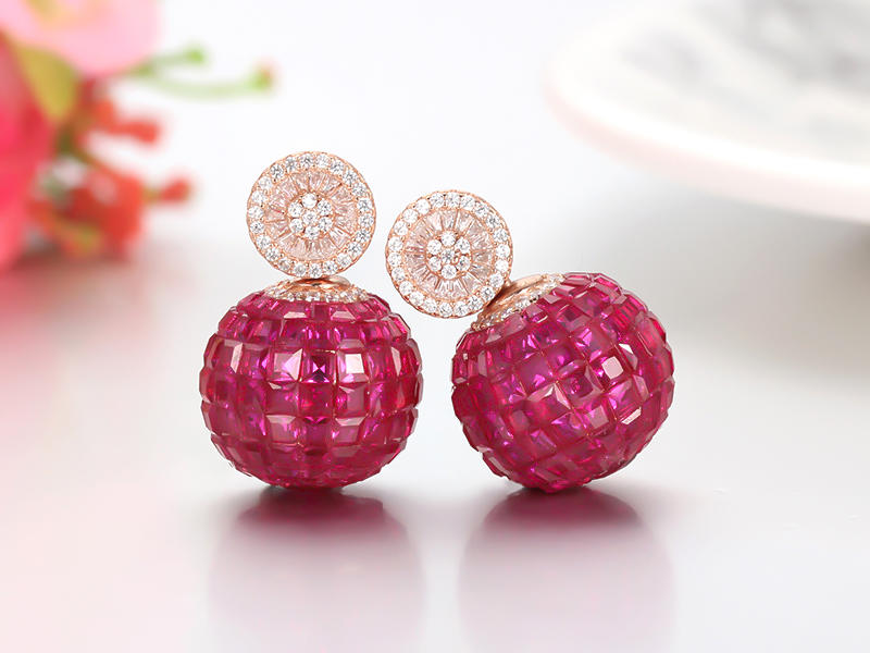 925 sterling silver earring invisible stone