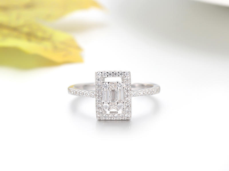 925 sterling silver rings baguette stones