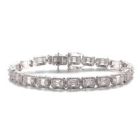 Baguette Cubic Zirconia Bangle Bracelet for Women 62008 Kirin Jewelry