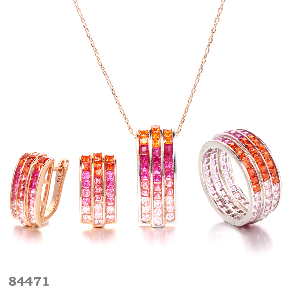 925 silver jewelry set with Rose Gold plated Kirin Jewelry 84471