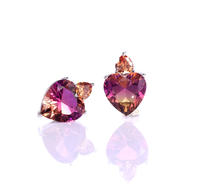 Wholesale 925 Sterling Silver Zircon Heart Shape Pendant Stud Earrings Jewelry Gifts 39210