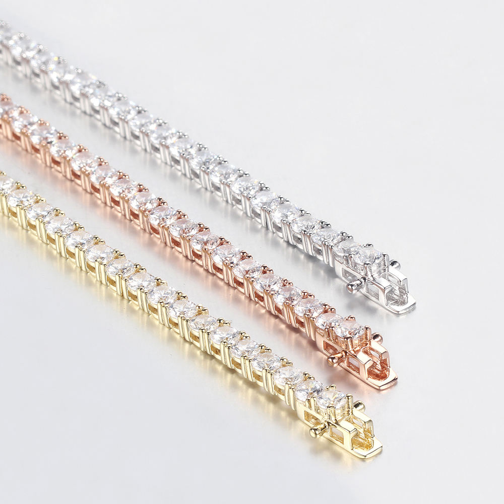 Women Luxury Tennis Bracelets Round Cubic Zirconia Bracelets Bangles Jewelry Gift 61930