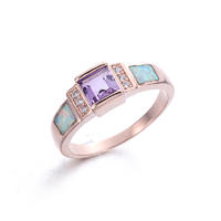 Round CZ Cubic Zircon White Opal 925 Sterling Silver Rings for Women Fashion Jewelry 103562