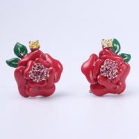 Women 925 Sterling Silver Flower Shape Jewelry Earrings Pendant Ring 84425