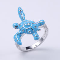 Women Cute Tortoise Jewelry Set Wedding Party Ring/Earrings/Pendant 84456