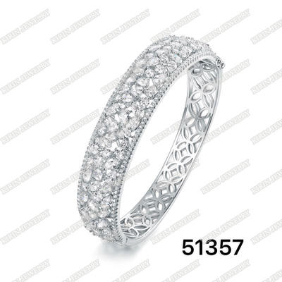 925 Sterling silver bangle with AAA cubic zircon bangle for women 51357