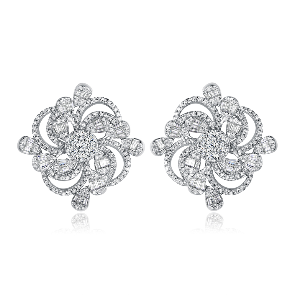 925 Sterling Silver Stud Earrings for Women Fine Jewelry 300572