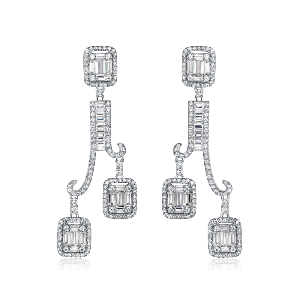 Trendy design for Women Earrings Jewelry 925 Sterling Silver Long Drop earrings 300611