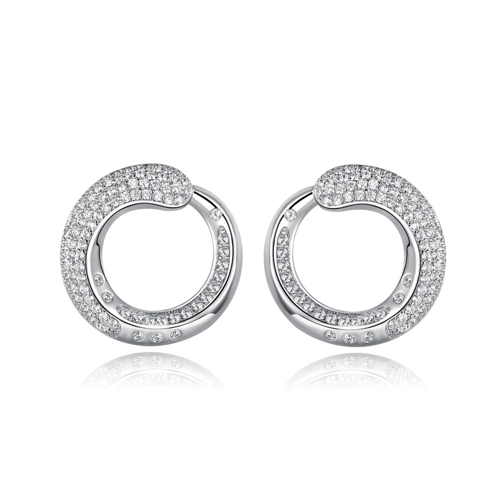 Classical Stud Earrings 925 Sterling Silver Fine Earring Jewelry 300866