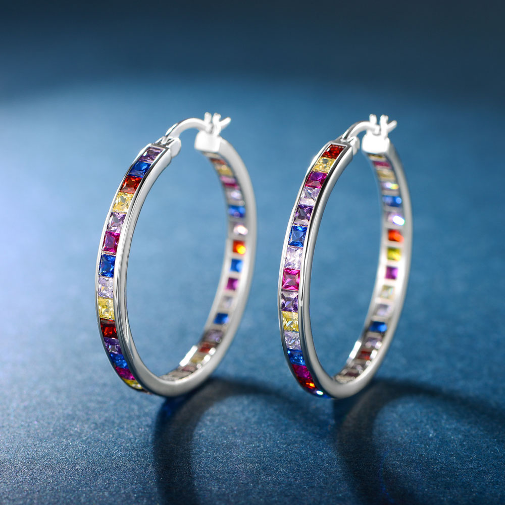 product-Kirin -Color CZ Hoop Earrings Fashion Earring for Women 301159-img