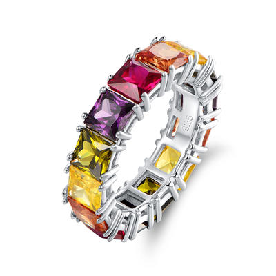 Eternity Ring Princess Cut Colour CZ Ring Jewelry 107082