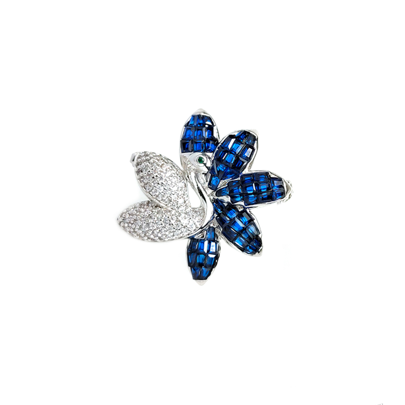 Flower Invisible 925 Sterling Silver Brooch for Woman 40381W-1