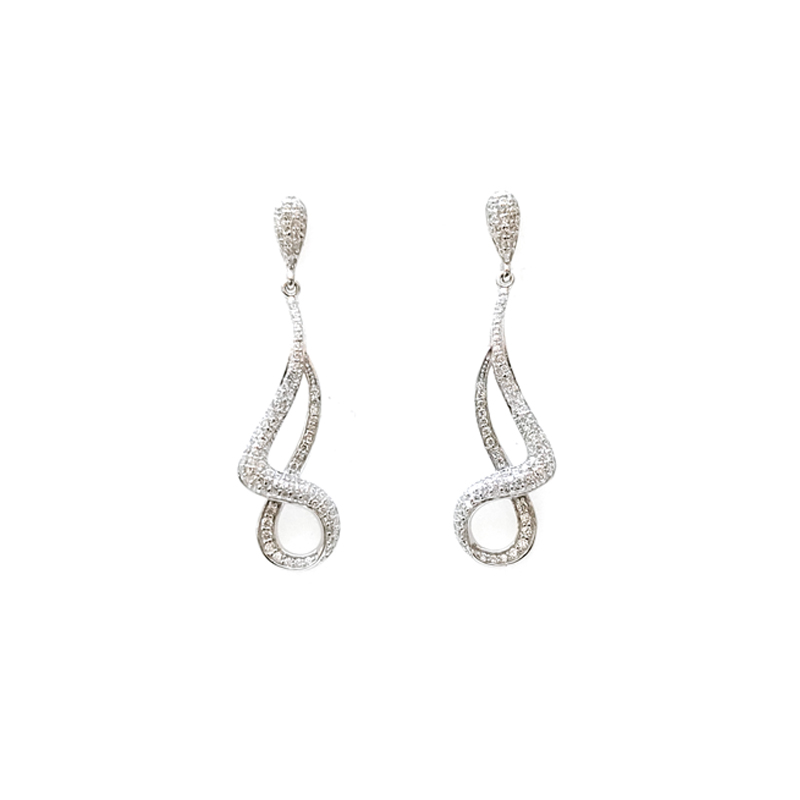 Solid 925 Sterling Silver Earrings for Woman 33570W