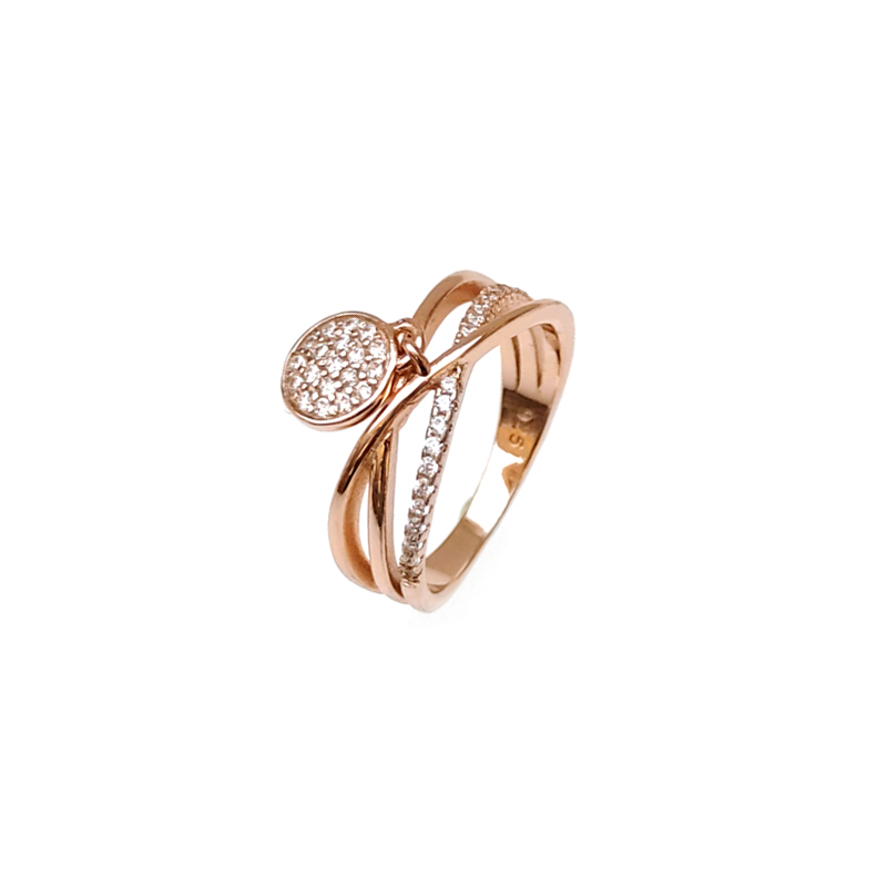 Custom 925 Sterling Silver with Rose Gold Plated Rings for Woman 85350R