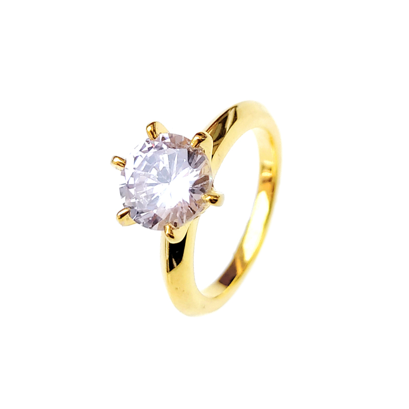 Top Quality Engagement 925 Sterling Silver Ring with Gold Plated for Woman 107034 Wholesale-Kirin