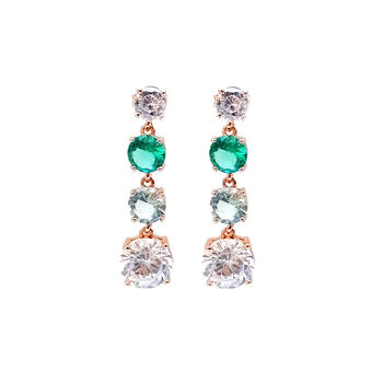 China Drop 925 Sterling Silver CZ Earrings with Rose Gold Plated 300077 Customized-Kirin