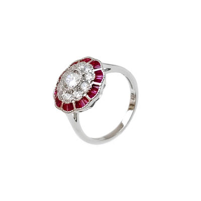 Flower Shape 925 Sterling Silver Rings for Woman CZ Ruby 86517RW Oem With Good Price-Kirin