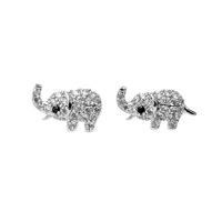 Oem Cute 925 Sterling Silver CZ Elephant Earrings for Woman 301019 Factory Price