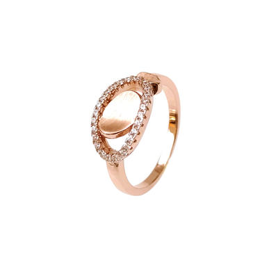 Special 925 Sterling Silver CZ Ring with Rose Gold Plating for Woman 85359