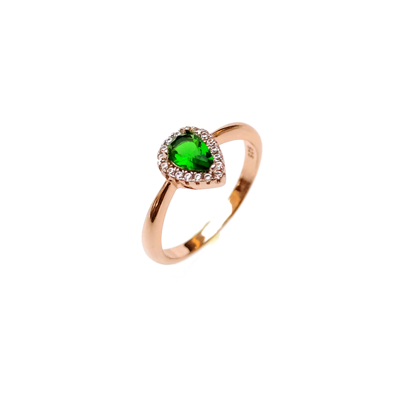 Best Price Elegant 925 Sterling Silver CZ Ring with Rose Gold Plated for Woman 85347