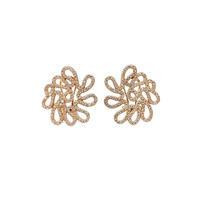 Special Irregular 925 Sterling Silver Women's Earrings with Rose Gold Plated 31737