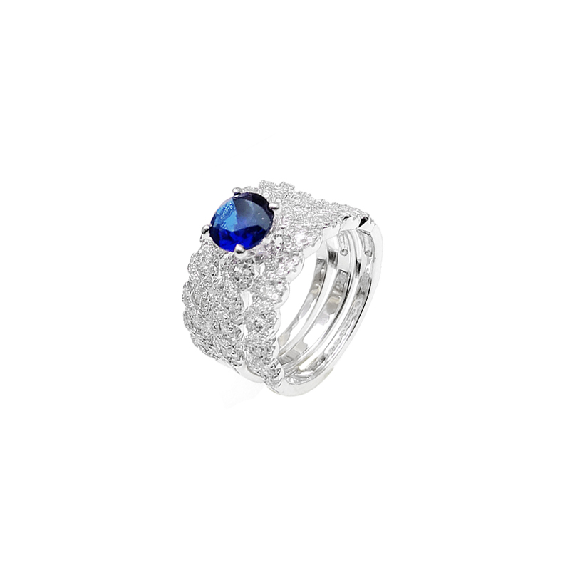 Customized OEM Engagement 925 Sterling Silver Women's Cubic Zircon Ring 103397 From China