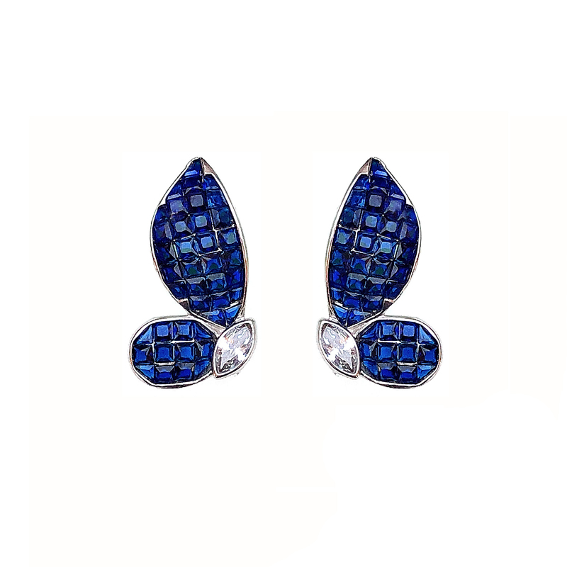 Top Quality Butterfly 925 Sterling Silver CZ Earrings for Woman with Rhodium Plating Factory 85553EW