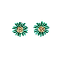 Fashion Stylish Custom Flower 925 Sterling Silver Earrings with Gold Plated for Woman 37273