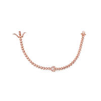 Love Heart 925 Sterling Silver Women's CZ Bracelet with Rose Gold Plated 60091