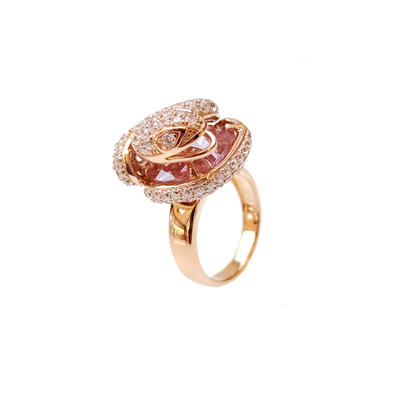 Special Snake OEM 925 Sterling Silver CZ Ring with Rose Gold Plated for Woman 18067