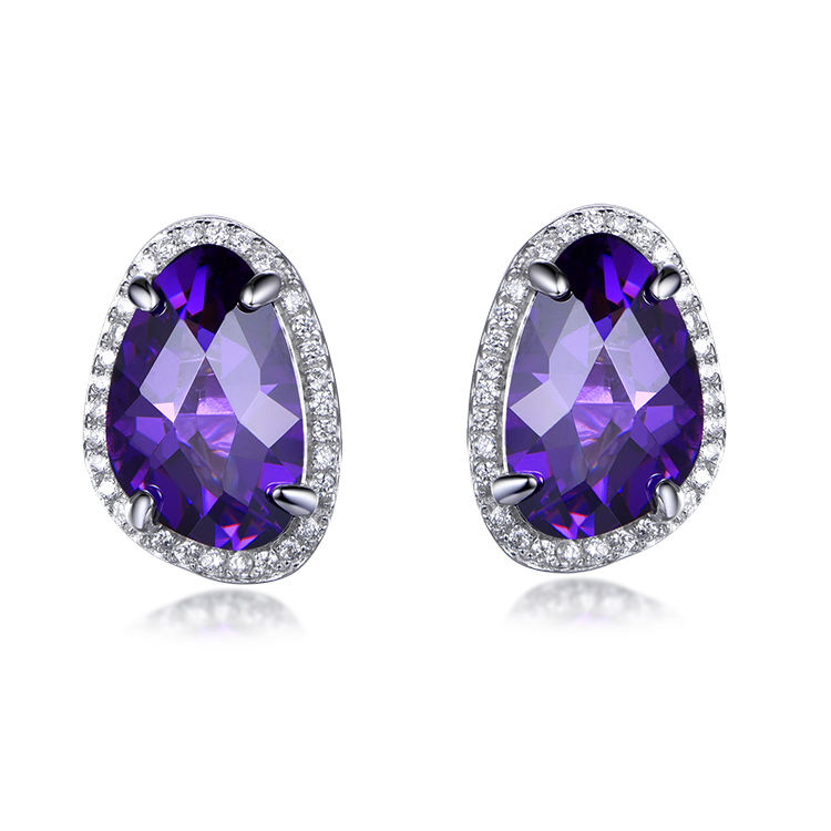 Factory wholesale luxury trend deep purple bright earrings price concessions