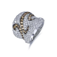 Dubai Royal Noble Breeze 925 Silver Thick Zircon Ring