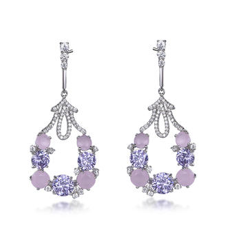 beautiful lovely purple earrings for sister party earrings