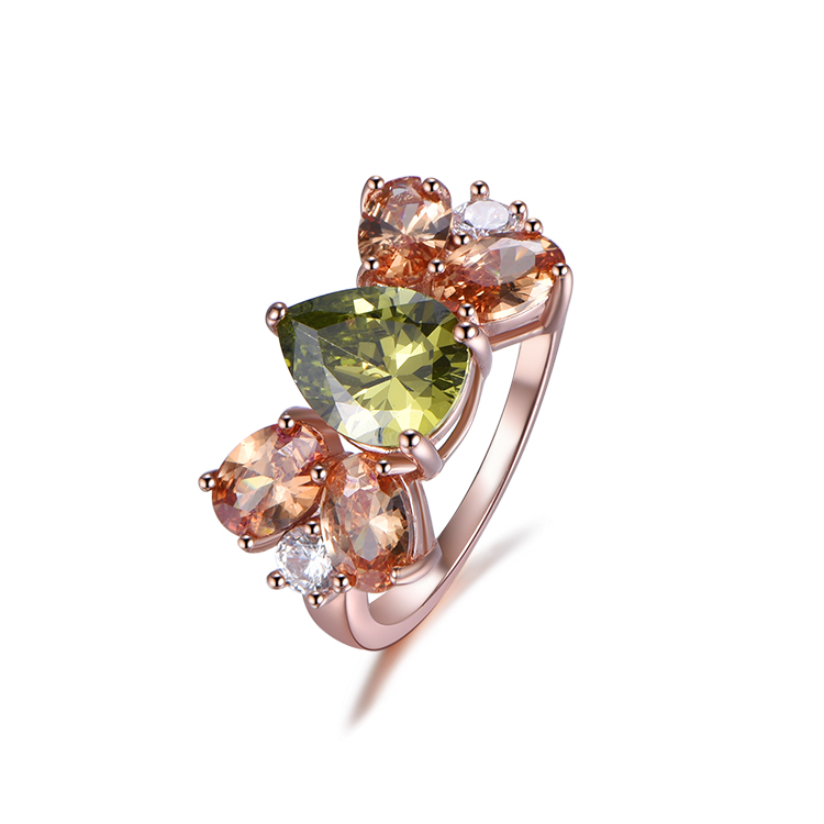 New Design Freshness Rings Vogue Colorful Gemstone Zircon Ring For Women